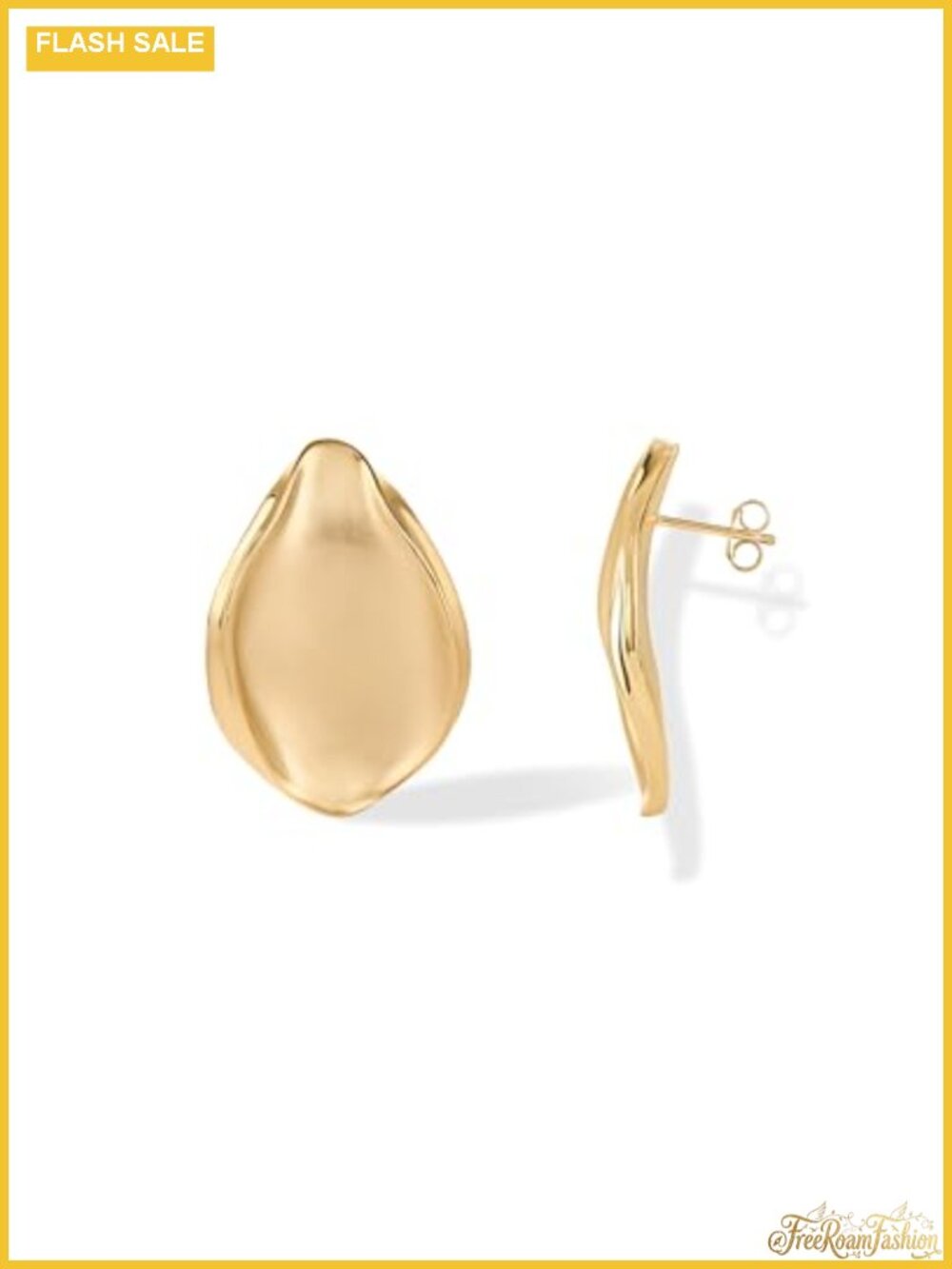 14K Gold Plated Vintage Chunky Statement Earrings Drop Dangle